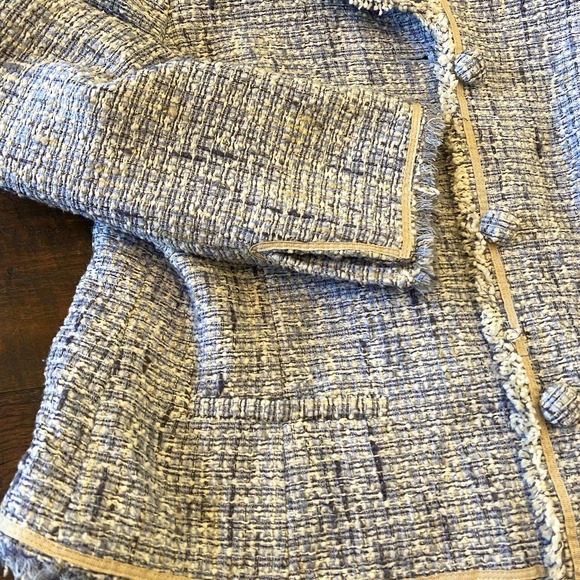Emma James Light Blue Tweed Blazer Womens Sz 16 - Picture 7 of 9